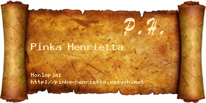 Pinka Henrietta névjegykártya