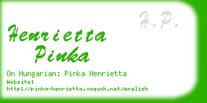 henrietta pinka business card